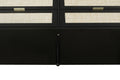 Modern 6 Drawer Dresser Wood Cabinet Black Black Particle Board