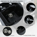 Shampoo Backwash Station For Salons,Salon Station With Shampoo Bowl & Storage Layer,Salon Equipment For Spa Beauty Black Classic,Modern Abs Steel Q235 Wood Pvc