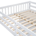 Full Over Twin Bunk Bed With Wardrobe, Drawers, White White Solid Wood