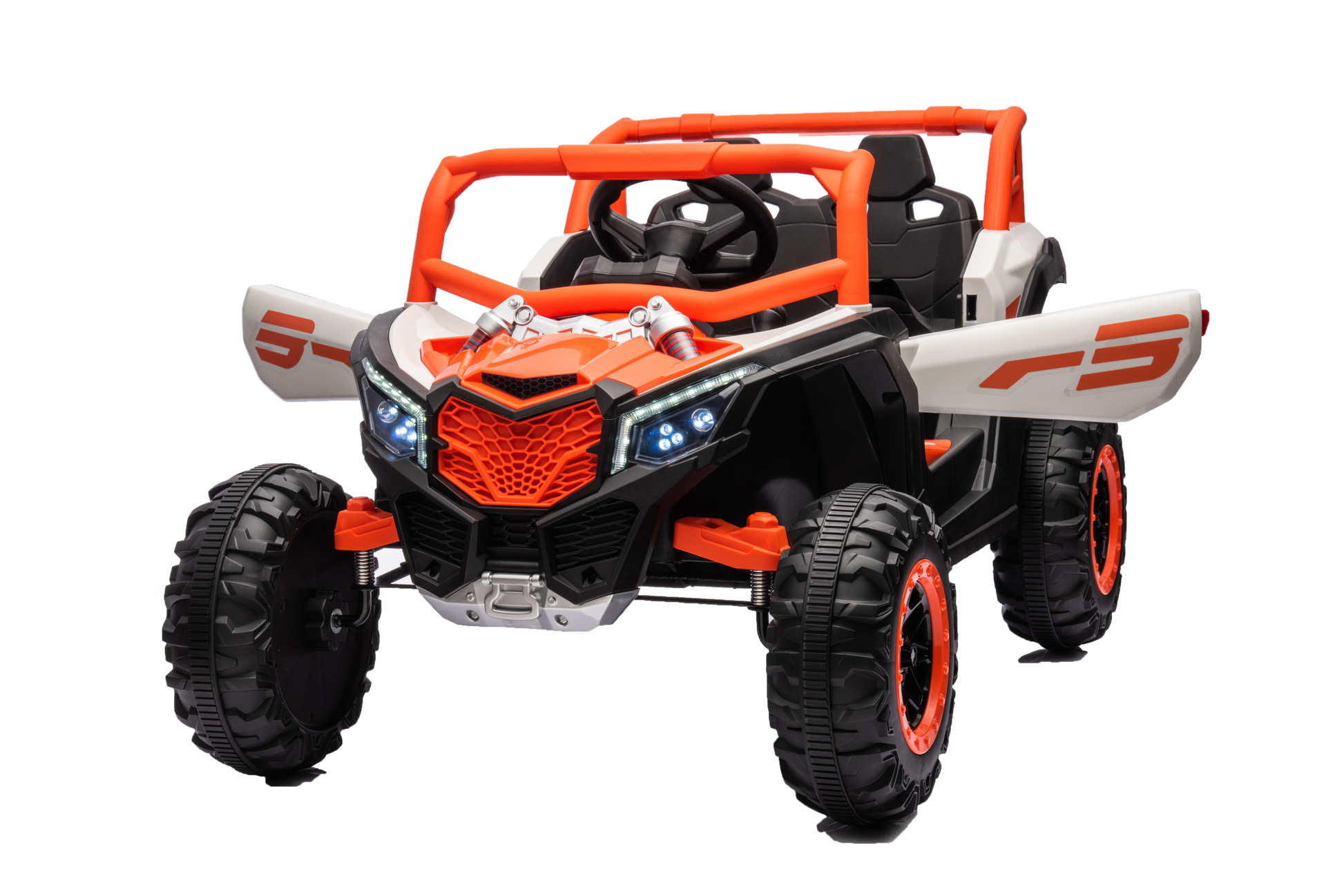 Ride On Car, Kids Electric Utv Car, Tamco Riding Toys For Kids With Remote Control Amazing Gift For 3 6 Years Boys Girls White Light Orange 50 99 Lbs Plastic