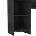 Writing Desk, Four Shelves, Smokey Oak Gray Particle Board Particle Board