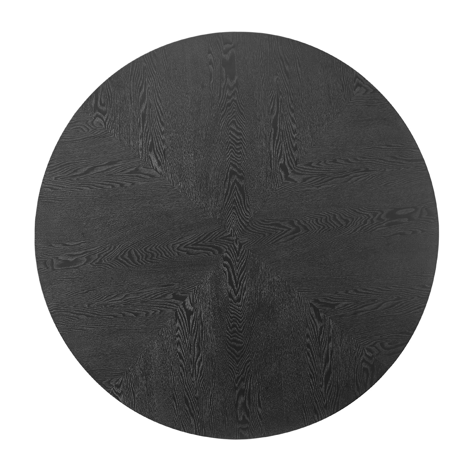 47.25'' Round Mdf Coffee Table End Table Short Leisure Tea Table Cross Legs Metal Base, Easy To Assemble,Black Black Mdf Iron