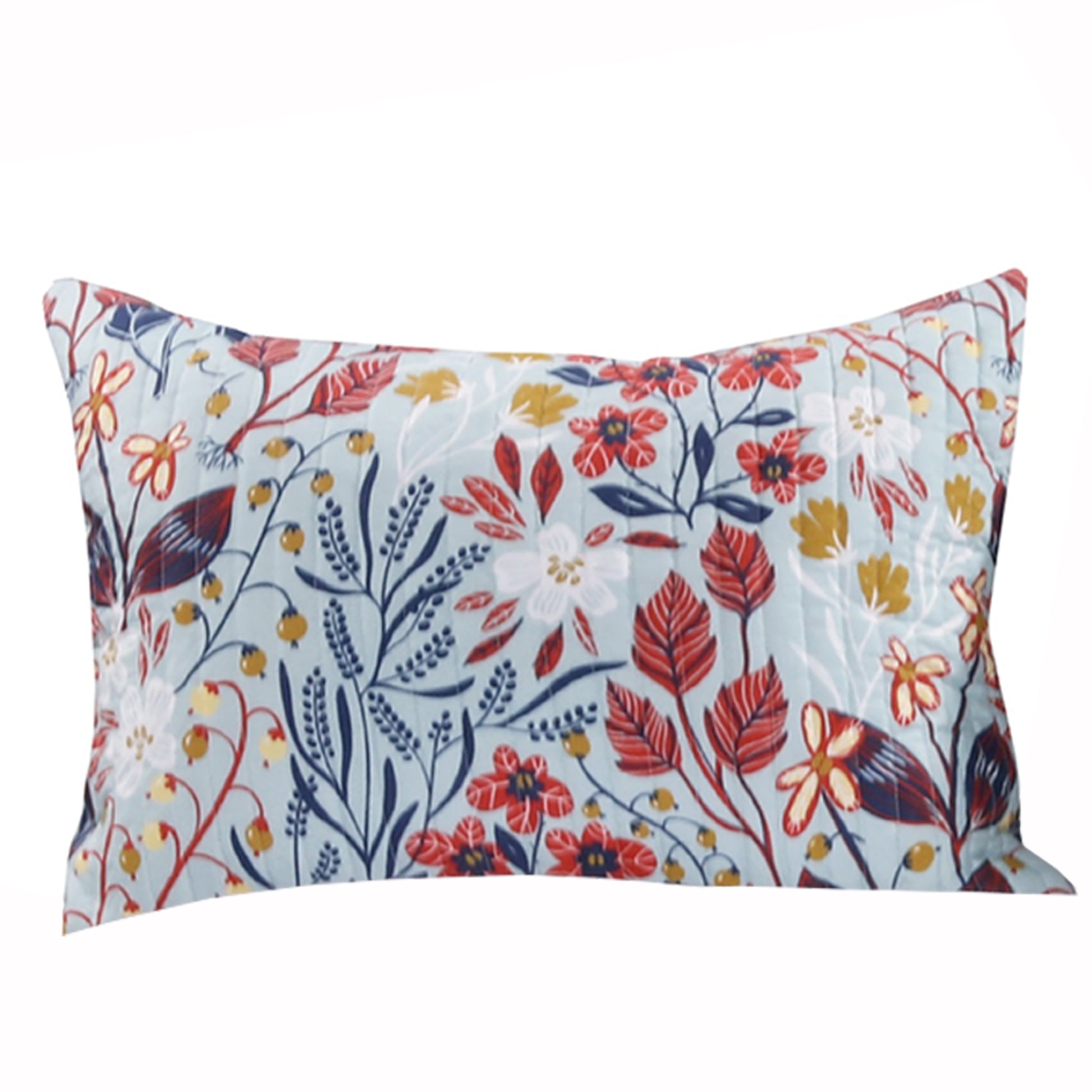 20 X 36 Ultra Soft King Pillow Sham, Floral Print, Microfiber, Multicolor Multicolor Fabric