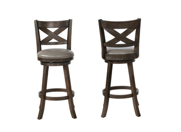 Kipper Swivel Bar Stool Set Of 2 Gray Dark Gray Wood