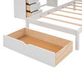 Full Over Twin Bunk Bed With Desk, Drawers And Shelves, White White Solid Wood