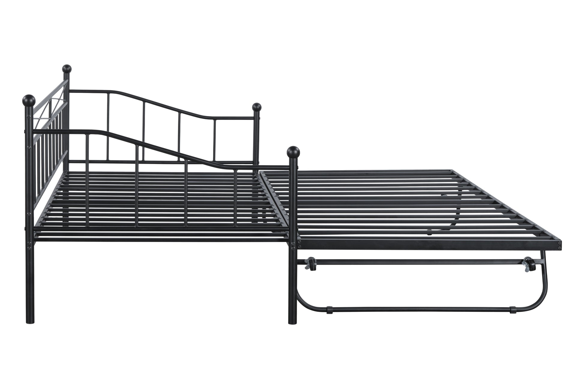 Metal Daybed With Pop Up Trundle Black Steel