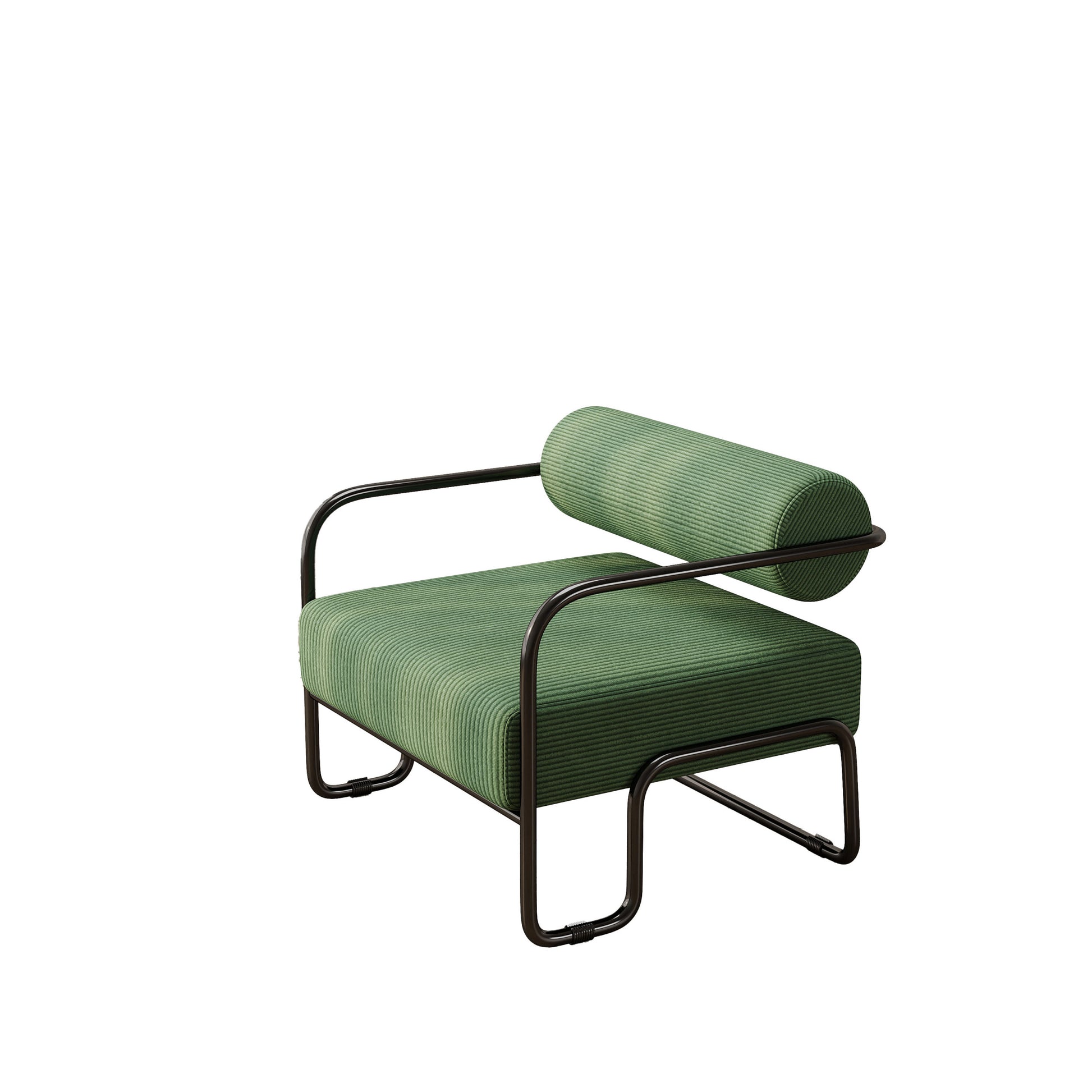 Living Room Iron Sofa Chair, Lazy Individual Chair, Balcony Leisure Chair Color: Green Dark Green Corduroy