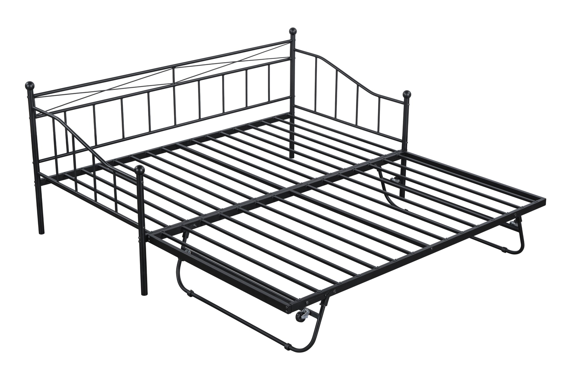 Metal Daybed With Pop Up Trundle Black Steel