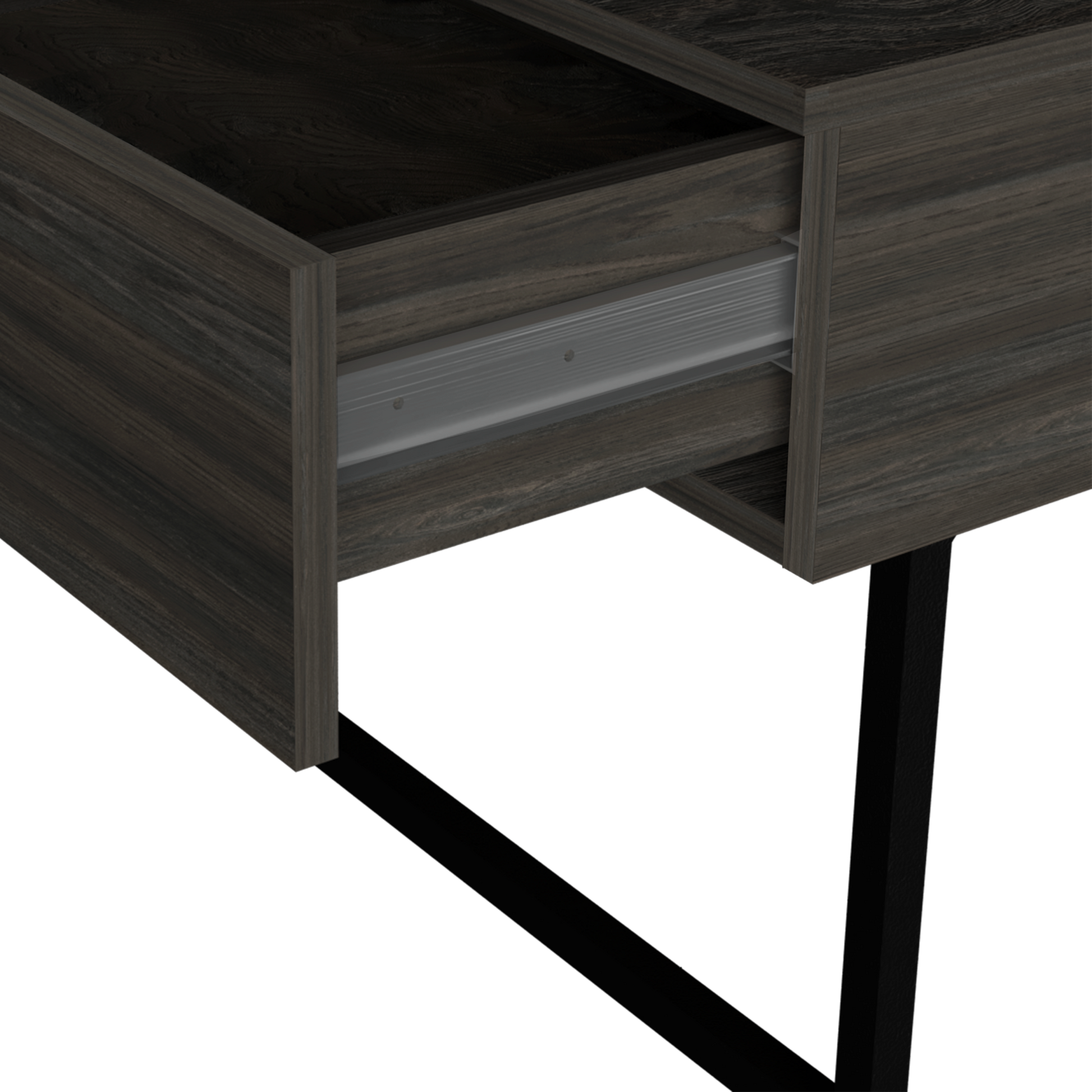 Lift Top Coffee Table, One Drawer, Two Legs, Carbon Espresso Onyx Multicolor Particle Board Particle Board