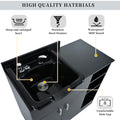 Shampoo Backwash Station For Salons,Salon Station With Shampoo Bowl & Storage Layer,Salon Equipment For Spa Beauty Black Classic,Modern Abs Steel Q235 Wood Pvc