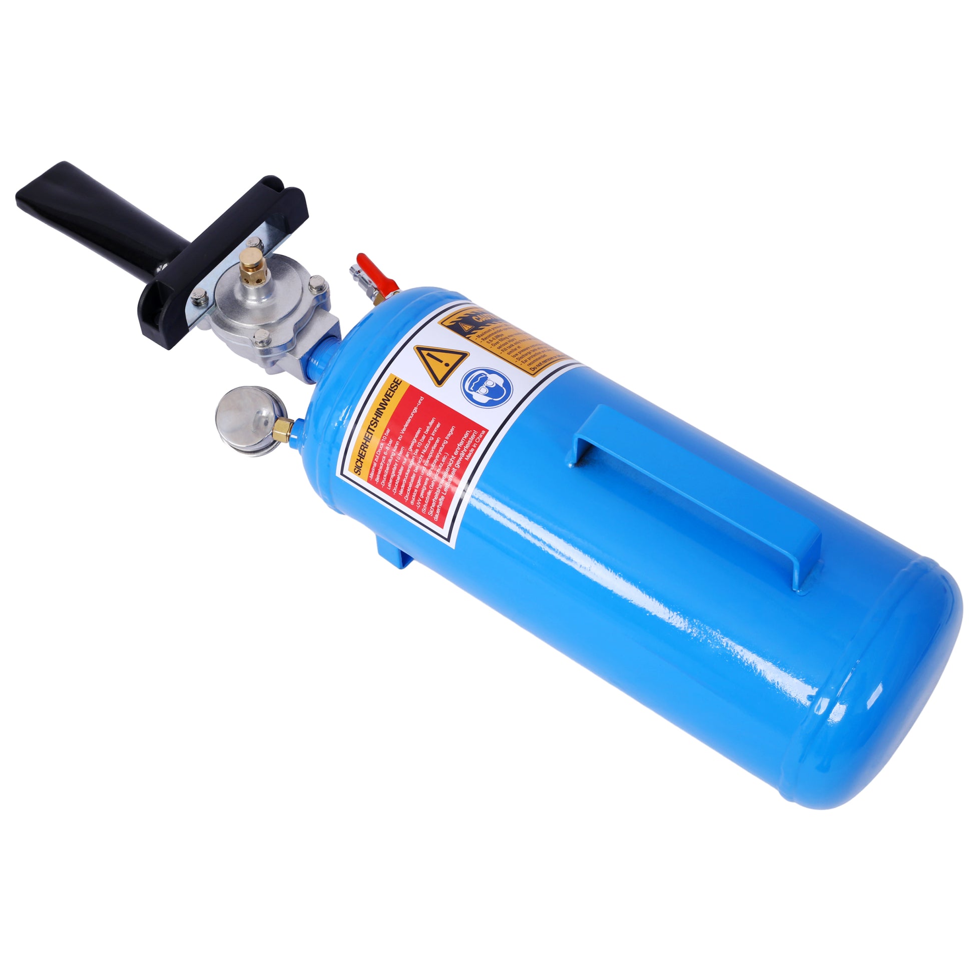 Tire Bead Seater, 1.8Gal 7L Air Tire Bead Blaster, 120 Psi Handheld Bead Bazooka, Portable Tire Inflator Tool, 85 116 Psi Operating Pressure For Tractor Truck Atv Car And Automobile Repair Blue Steel