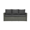 Patio Furniture, Outdoor Furniture, Seasonal Pe Wicker Furniture,5 Set Wicker Furniture With Tempered Glass Table Top Dark Gray Pe Rattan Iron Waterproof Fabric