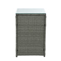 Patio Furniture, Outdoor Furniture, Seasonal Pe Wicker Furniture,5 Set Wicker Furniture With Tempered Glass Table Top Dark Gray Pe Rattan Iron Waterproof Fabric