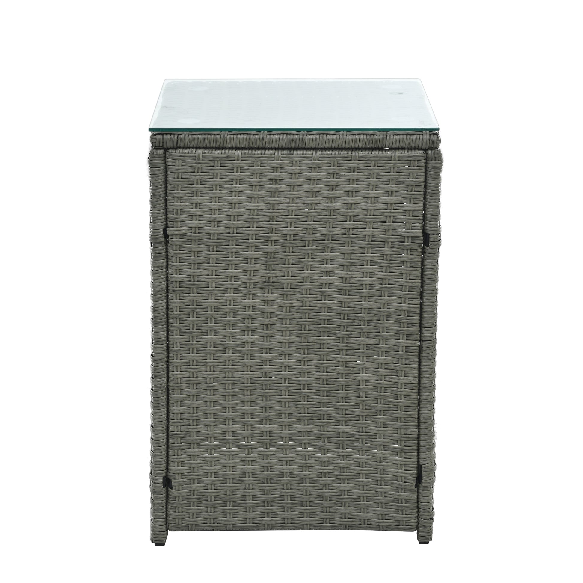Patio Furniture, Outdoor Furniture, Seasonal Pe Wicker Furniture,5 Set Wicker Furniture With Tempered Glass Table Top Dark Gray Pe Rattan Iron Waterproof Fabric