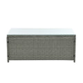 Patio Furniture, Outdoor Furniture, Seasonal Pe Wicker Furniture,5 Set Wicker Furniture With Tempered Glass Table Top Dark Gray Pe Rattan Iron Waterproof Fabric