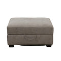 Classic Living Room Storage Ottoman, Fabric Upholstered Footstool With Storage Cabinet, Hardwood Frame, Gray Brown Wood Primary Living Space Solid Beige With Storage Gray Polyester Or Polyester Blend Medium Firm Backless Modern Rectangle Internal Storage