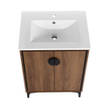 24'' Bathroom Vanity With Top Sink, Modern Bathroom Storage Cabinet With 2 Soft Closing Doors, Single Sink Bathroom Vanity Brown Bathroom American Design Ceramic Engineered Wood