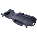 Plastic Creeper 48 Inch Blow Molded Ergonomic Hdpe Body With Padded Headrest & Dual Tool Trays 440 Lbs Capacity Black Black Hdpe