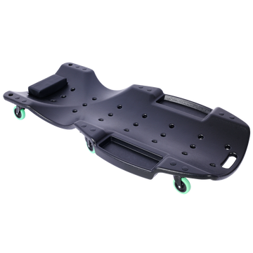Plastic Creeper 48 Inch Blow Molded Ergonomic Hdpe Body With Padded Headrest & Dual Tool Trays 440 Lbs Capacity Black Black Hdpe