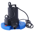 1 4 Hp Automatic Swimming Pool Cover Pump 120 V Submersible With 3 4 Check Valve Adapter1850 Gph Water Removal For Pool, Hot Tubs, Rooftops, Water Beds And More Black Blue Abs