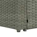 Patio Furniture, Outdoor Furniture, Seasonal Pe Wicker Furniture,5 Set Wicker Furniture With Tempered Glass Table Top Light Blue Pe Rattan Iron Waterproof Fabric