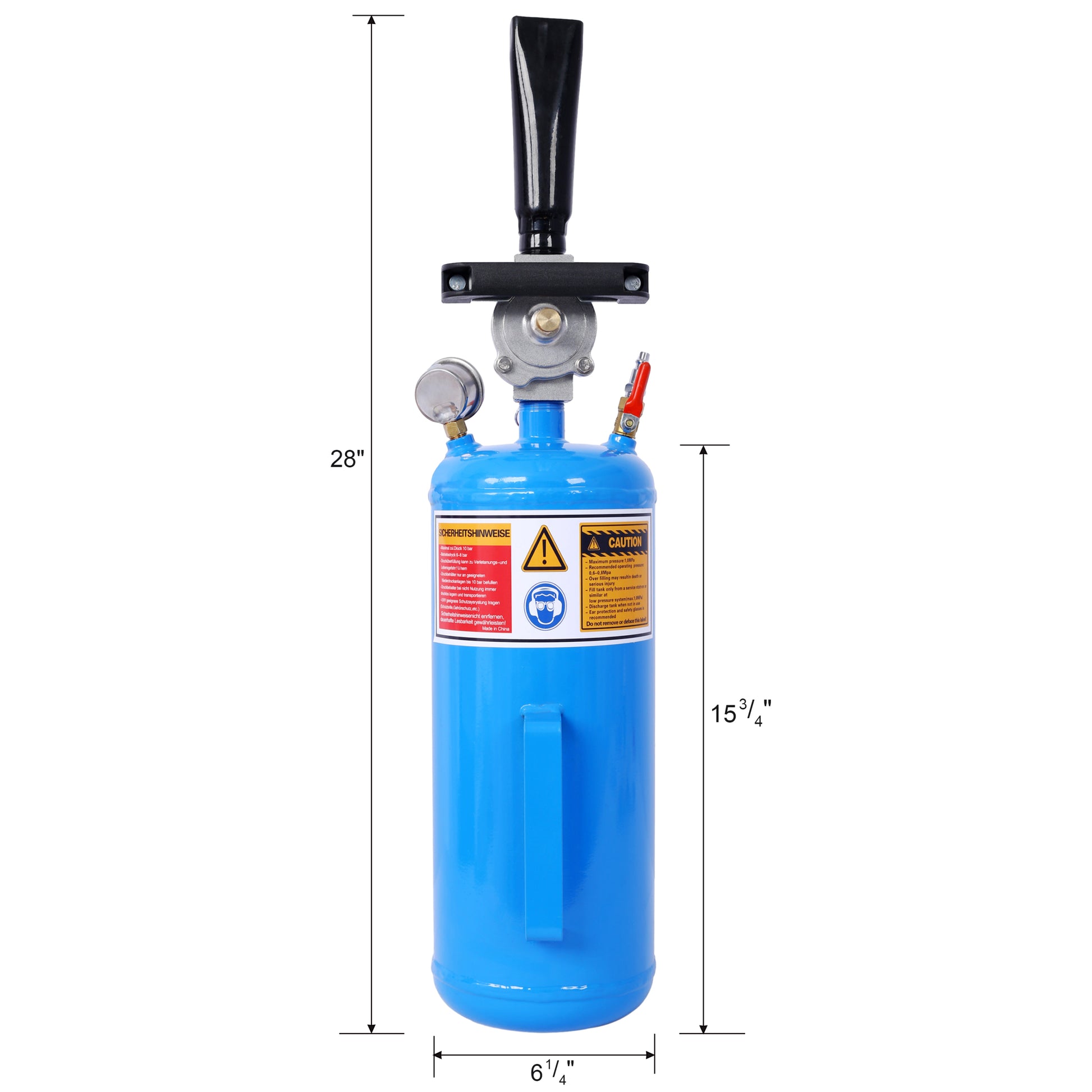 Tire Bead Seater, 1.8Gal 7L Air Tire Bead Blaster, 120 Psi Handheld Bead Bazooka, Portable Tire Inflator Tool, 85 116 Psi Operating Pressure For Tractor Truck Atv Car And Automobile Repair Blue Steel