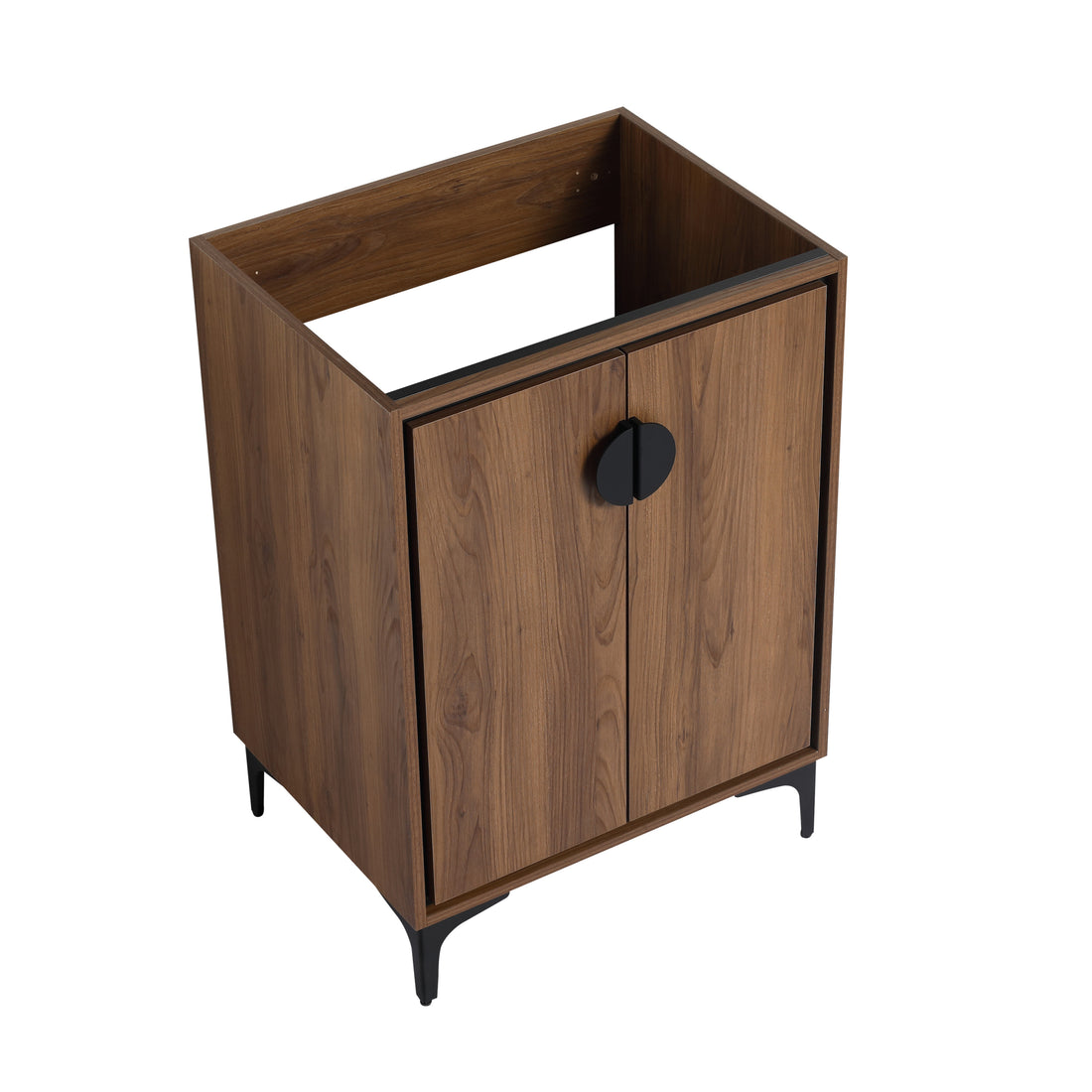 24'' Bathroom Vanity Without Top Sink, Modern Bathroom Storage Cabinet With 2 Soft Closing Doors, Single Sink Bathroom Vanity Brown Bathroom American Design Engineered Wood