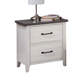 White Color Nightstand Bedroom 1Pc Nightstand Solid Wood Black Appliance Pull 2 Drawers Bedside Table Gray Top, Two Tone Finish White Gray 2 Drawers Bedroom Bedside Cabinet Classic,Contemporary,Modern Rubberwood Drawers Solid Wood