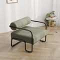 Living Room Iron Sofa Chair, Lazy Individual Chair, Balcony Leisure Chair Color: Brown Light Brown Corduroy