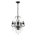 Classic Vintage Crystal Candle Chandeliers Lighting, 5 Lights Pendant Ceiling Fixture Lamp 5*E12*Max40W, No Include Bulb Chandelier For Living Room Dining Room Bedroom Hall Balcony Matte Black Gold Matte Black American Design,Luxury,Modern,Vintage Metal