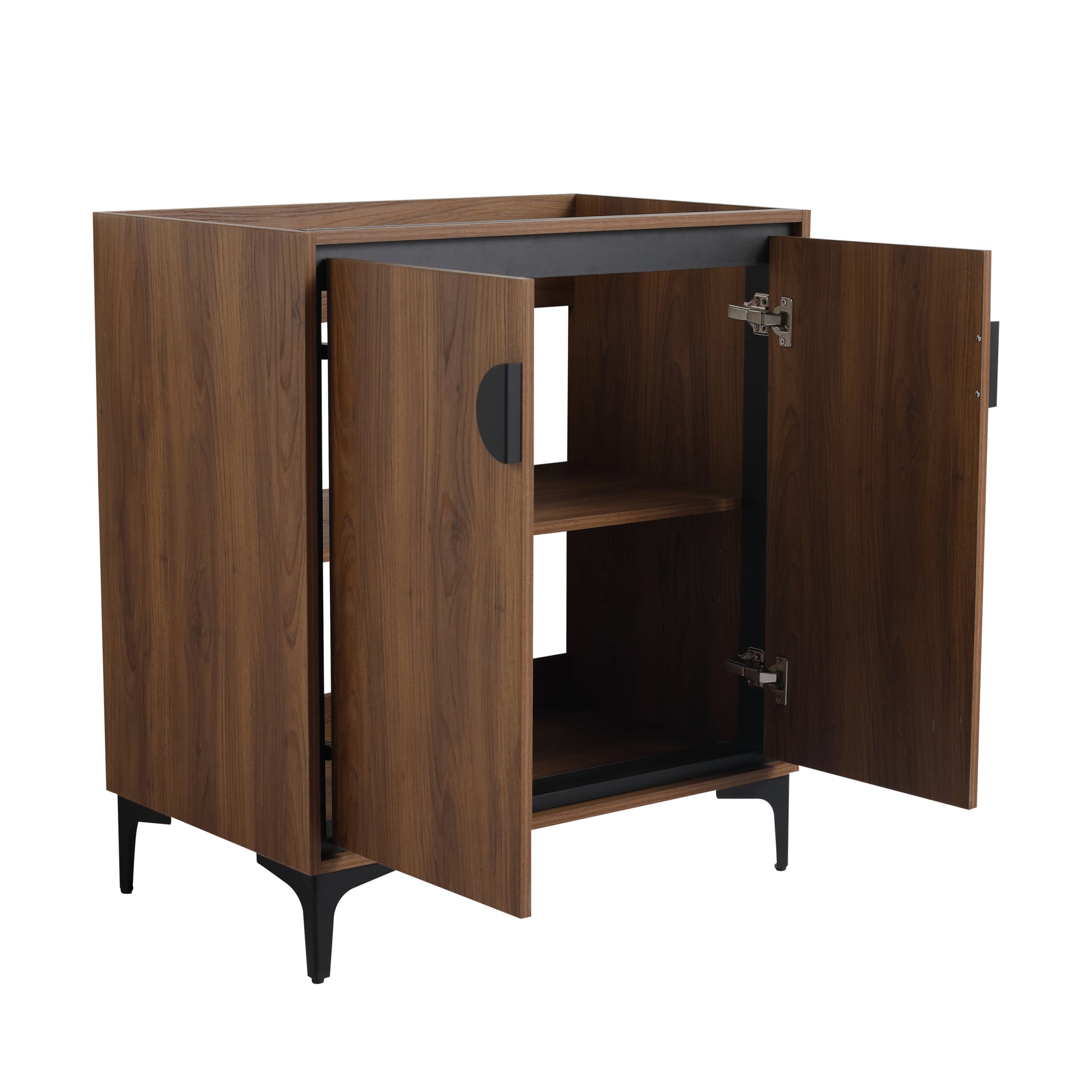 30 "Bathroom Vanity, 2 Doors, Bathroom Cabinet Vanity Freestanding Cabinet Engineering Wood Frame Cabinet Only Brown Bathroom American Design Engineered Wood