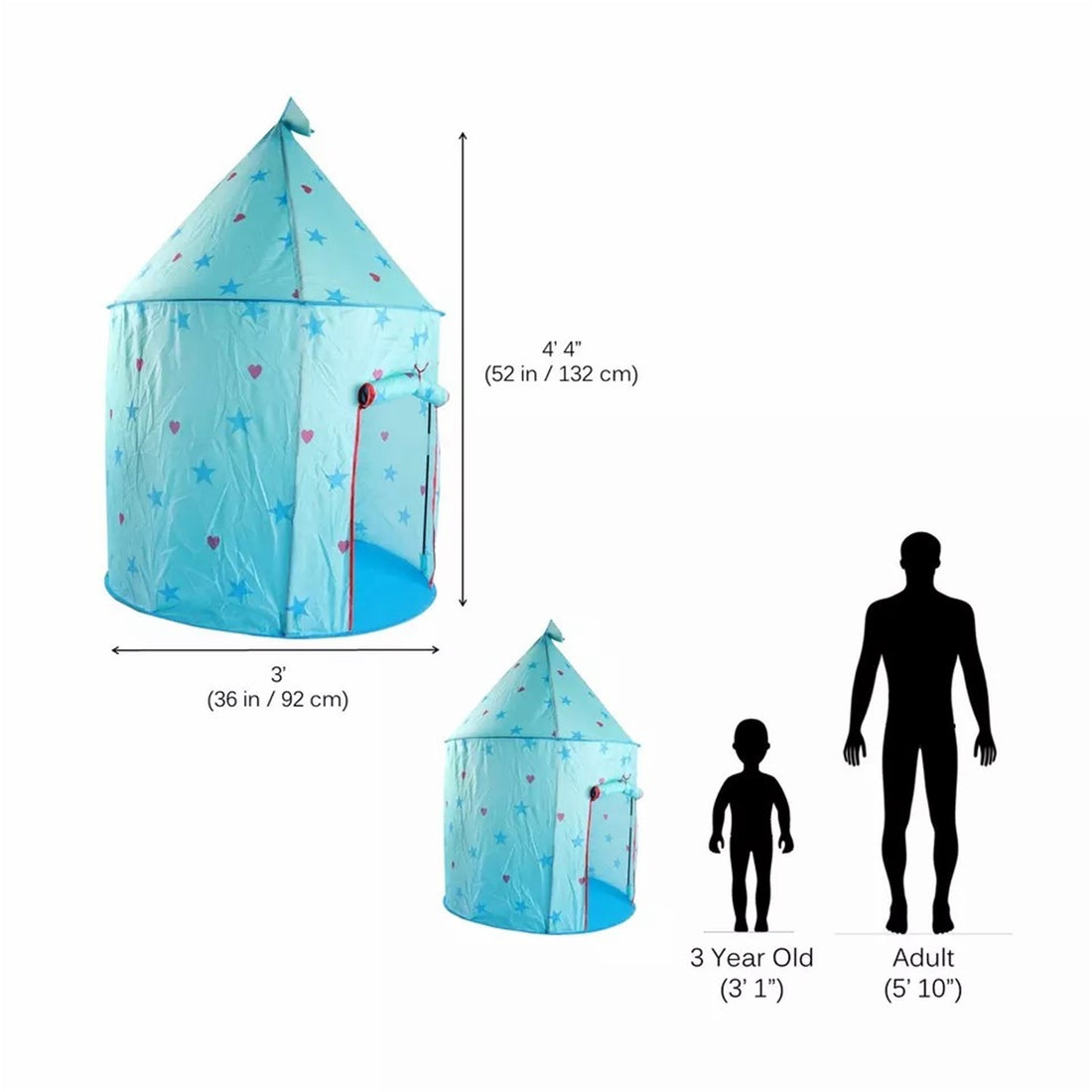 Princess Castle Play Tent, Kids Foldable Games Tent House Toy For Indoor & Outdoor Use For Indoor And Outdoor Use And Best Gift For Boys And Girls. Blue Polyester