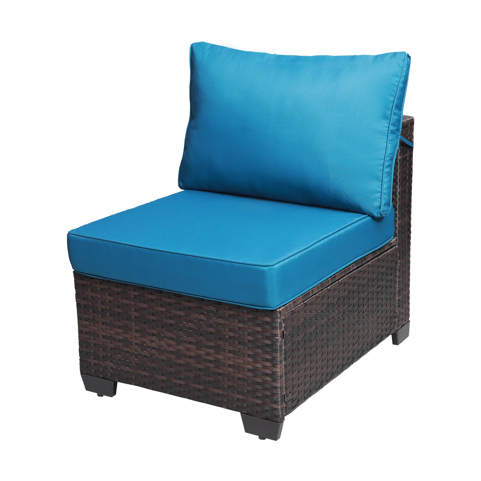 Outdoor Garden Patio Furniture 7 Piece Pe Rattan Wicker Cushioned Sofa Sets And Coffee Table, Patio Furniture Set Outdoor Couch Outdoor Couch Patio Furniture Outdoor Sofa Patio Couch Yes Complete Patio Set Brown Blue Rust Resistant Frame Water Resistant