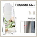 The 4Th Generation Floor Standing Full Length Rearview Mirror. Aluminum Alloy Metal Frame Arched Wall Mirror, Bathroom Makeup Mirror, Floor Standing Mirror With Bracket. Silver 71 