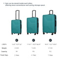 Hardshell Luggage Sets 3 Piece Double Spinner 8 Wheels Suitcase With Tsa Lock Lightweight 20''24''28'' Green Abs