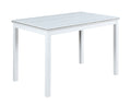 5 Piece Wooden Dining Table Set, Kitchen Table Set With A Rectangular Table And 4 Upholstered Chairs, Wooden Dining Room Table With Crystal Decoration And Chairs Set For Kitchen, Dining Room, White Beige White Seats 4 Dining Room 4 Leg Rectangular Solid