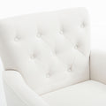 Mid Century Morden Arm Chair, Accent Chair With Ergonomic Cushion,Upholstered In Linen Fabric, Solid Wood Legs,Upholstered Single Sofa Club Chair For Living Room, Bedroom, Home Office,Cream. Cream Primary Living Space Mid Century Modern,Modern Rubberwood