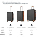 Hardshell Luggage Sets 3 Piece Double Spinner 8 Wheels Suitcase With Tsa Lock Lightweight 20''24''28'' Black Brown Abs