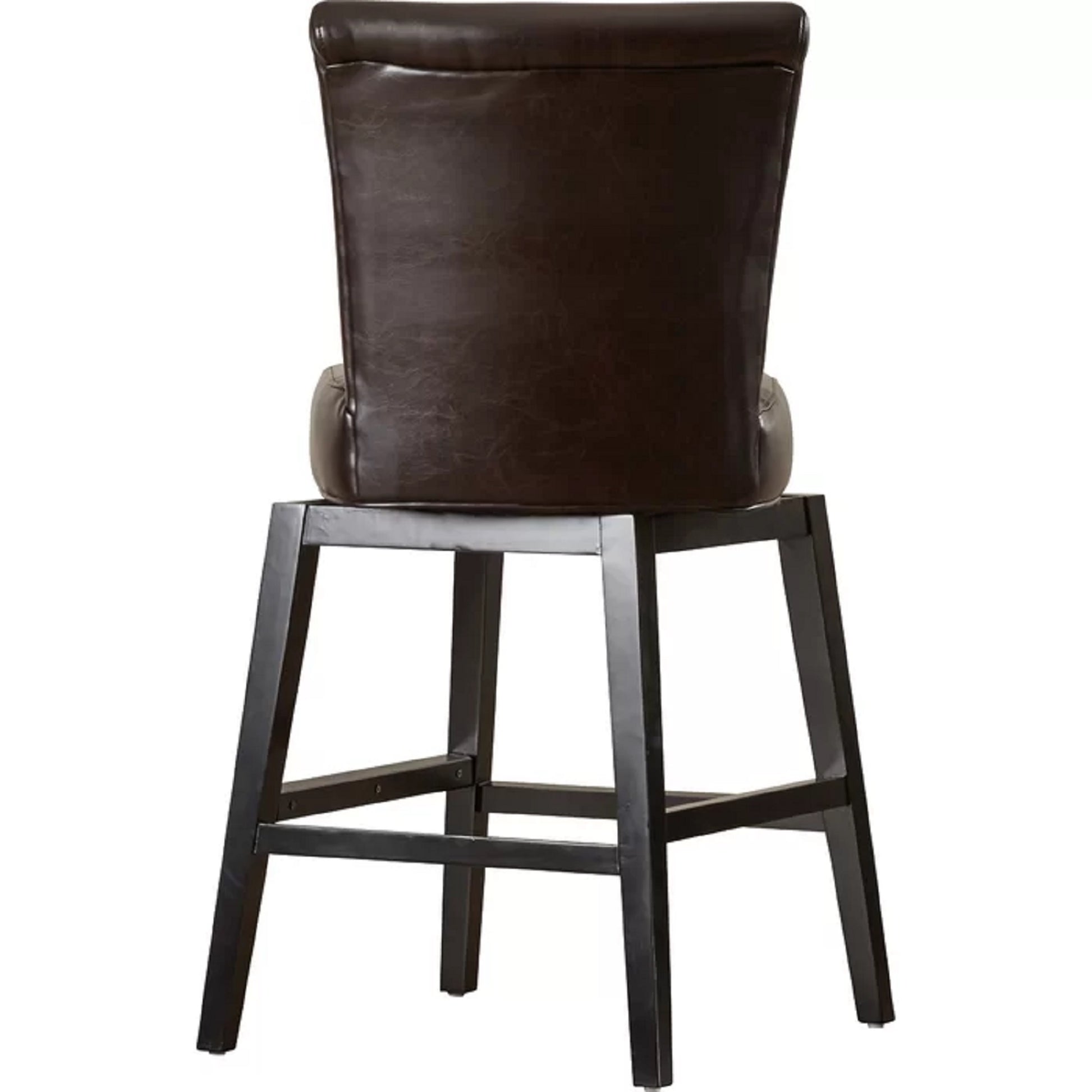 28 Inch Pu Leather Swivel Counter Stool Brown Pu