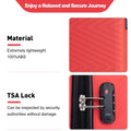 Luggage 4 Piece Abs Lightweight Suitcase With Rotating Wheels, 24 Inch And 28 Inch With Tsa Lock, 16 20 24 28 Red Red Abs