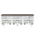 Tv Stand,Tv Cabinet,American Country Style Tv Lockers,The Toughened Glass Door Panel,Metal Handles,Birch Legs,Turn Down The Drawer,Can Be Placed In Lounge Room,Living Room Or Bedroom,Color:White Gray White Gray Primary Living Space 60 69 Inches 60 69