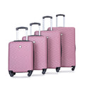 Luggage 4 Piece Abs Lightweight Suitcase With Rotating Wheels, 24 Inch And 28 Inch With Tsa Lock, 16 20 24 28 Pink Pink Abs