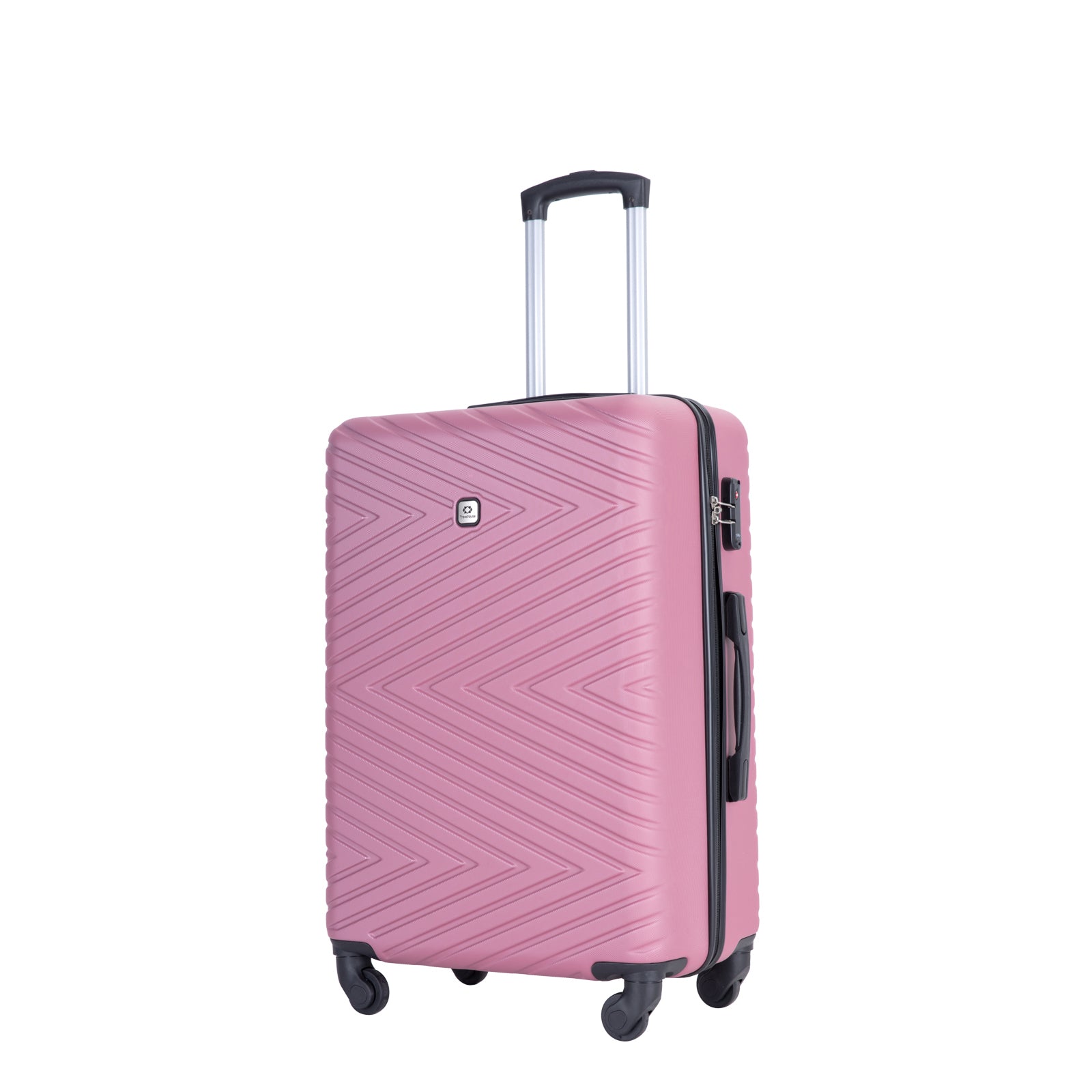 Luggage 4 Piece Abs Lightweight Suitcase With Rotating Wheels, 24 Inch And 28 Inch With Tsa Lock, 16 20 24 28 Pink Pink Abs