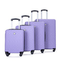 Luggage 4 Piece Abs Lightweight Suitcase With Rotating Wheels, 24 Inch And 28 Inch With Tsa Lock, 16 20 24 28 Light Purple Light Purple Abs