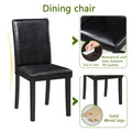 5 Piece Wooden Dining Table Set, Kitchen Table Set With A Rectangular Table And 4 Upholstered Chairs, Wooden Dining Room Table With Crystal Decoration And Chairs Set For Kitchen, Dining Room, Black Black Seats 4 Dining Room Rectangular 4 Leg Rectangular