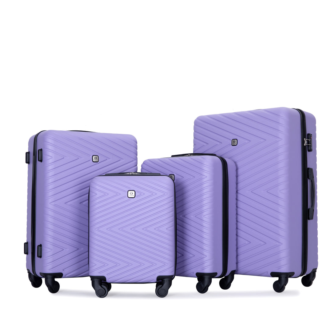 Luggage 4 Piece Abs Lightweight Suitcase With Rotating Wheels, 24 Inch And 28 Inch With Tsa Lock, 16 20 24 28 Light Purple Light Purple Abs