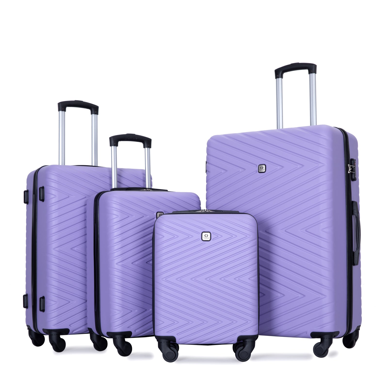 Luggage 4 Piece Abs Lightweight Suitcase With Rotating Wheels, 24 Inch And 28 Inch With Tsa Lock, 16 20 24 28 Light Purple Light Purple Abs