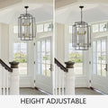 Same As W1340142524 L1018 G 8 Lights Black & Gold Lantern Tiered Pendant Light Fixtures, Industrial Farmhouse Hanging Chandelier No Bulbs Gold Farmhouse Iron