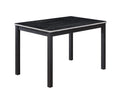 5 Piece Wooden Dining Table Set, Kitchen Table Set With A Rectangular Table And 4 Upholstered Chairs, Wooden Dining Room Table With Crystal Decoration And Chairs Set For Kitchen, Dining Room, Black Black Seats 4 Dining Room Rectangular 4 Leg Rectangular