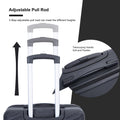 Luggage 4 Piece Abs Lightweight Suitcase With Rotating Wheels, 24 Inch And 28 Inch With Tsa Lock, 16 20 24 28 Black Black Abs